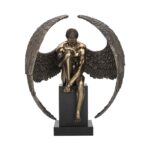 figura decorativa ángel desnudo pedestal