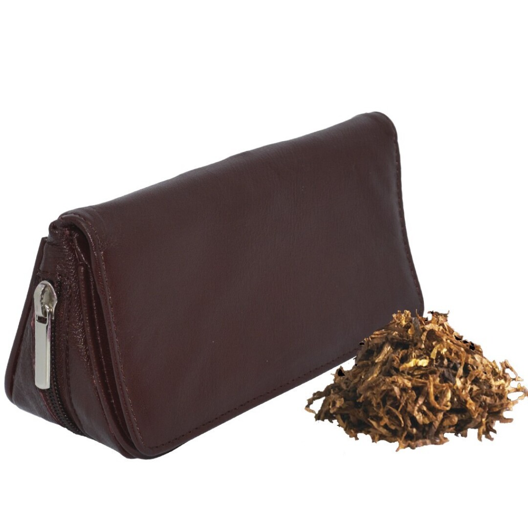 EV3X00000382 BOLSA TABACO Y PIPA PIEL MARRON DOS PIPAS - Imagen 1